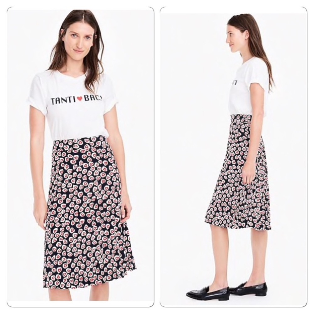 J. Crew Pleated Heart midi dress